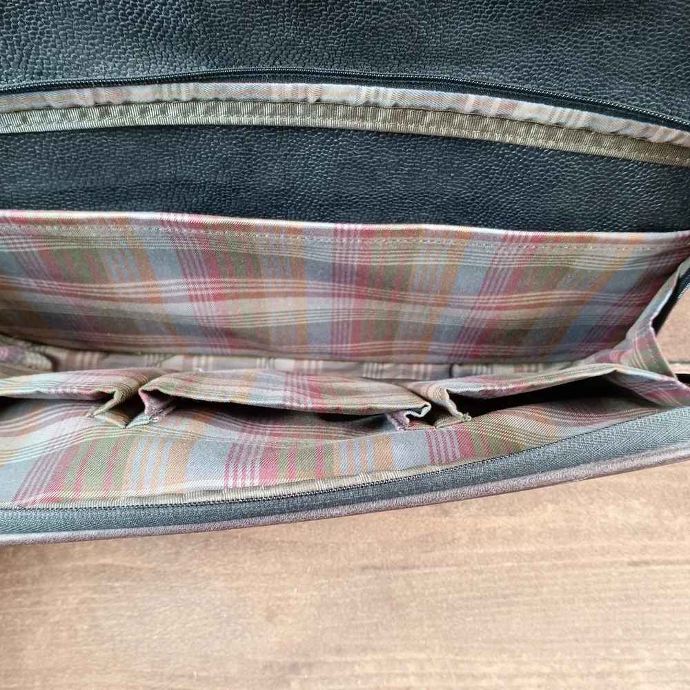 Mulberry Vintage Scotchgrain Leather Briefcase Black Brown Messenger Bag England